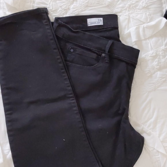 GAP jeans black legging Sz 33r - Picture 1 of 3